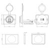 Įkroviklis USB-A ir USB-C, įmontuojamas, 5V, 4,2A MY1288 - Image 2