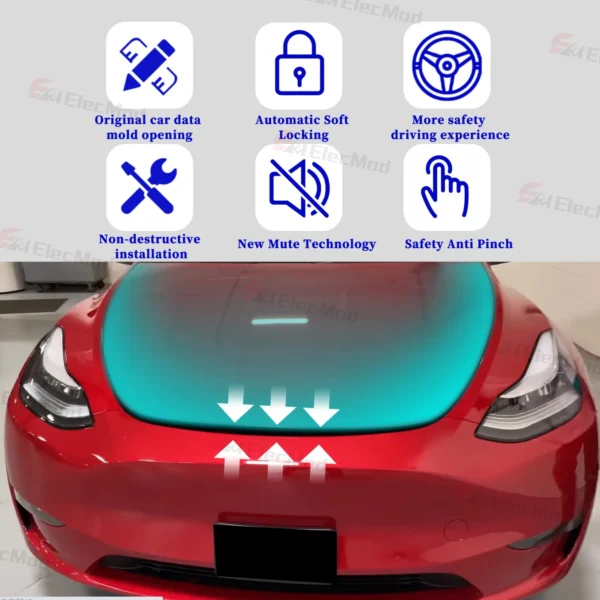 Priekinės bagažinės spyna Tesla automobiliams - Image 2