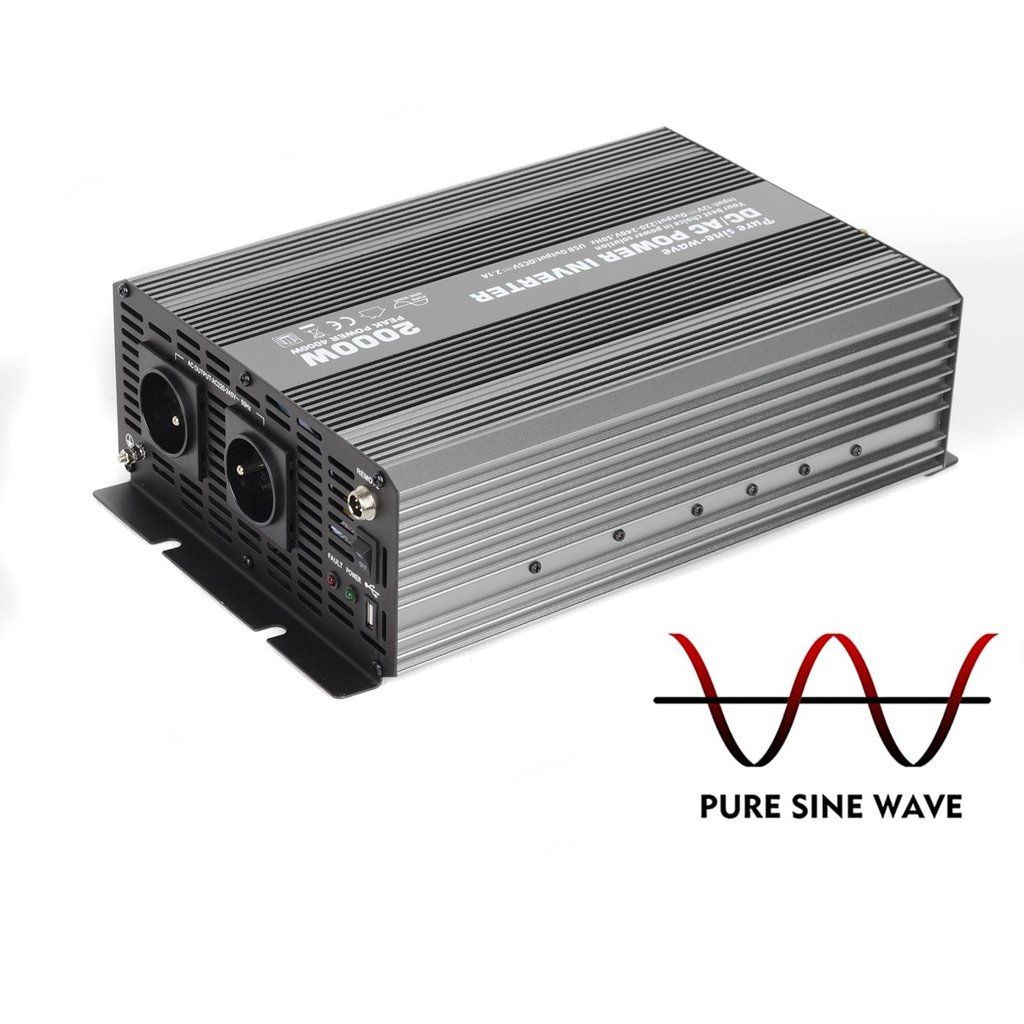 12Vdc/230Vac 2000W/4000W Įtampos keitiklis su modifikuotu sinusu CAR2000-S