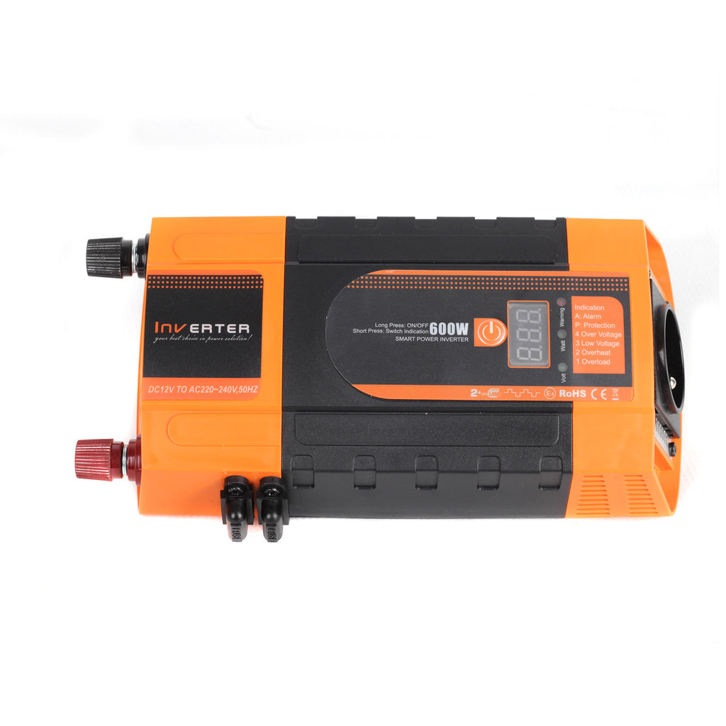 12Vdc/230Vac 600W/1200W Įtampos keitiklis su modifikuotu sinusu CAR600-D - Image 3