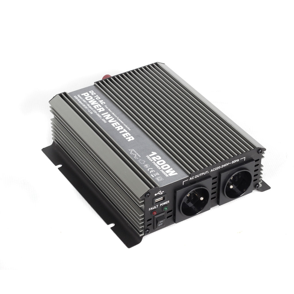 12Vdc/230Vac 1200W/2400W Įtampos keitiklis su modifikuotu sinusu CAR1200