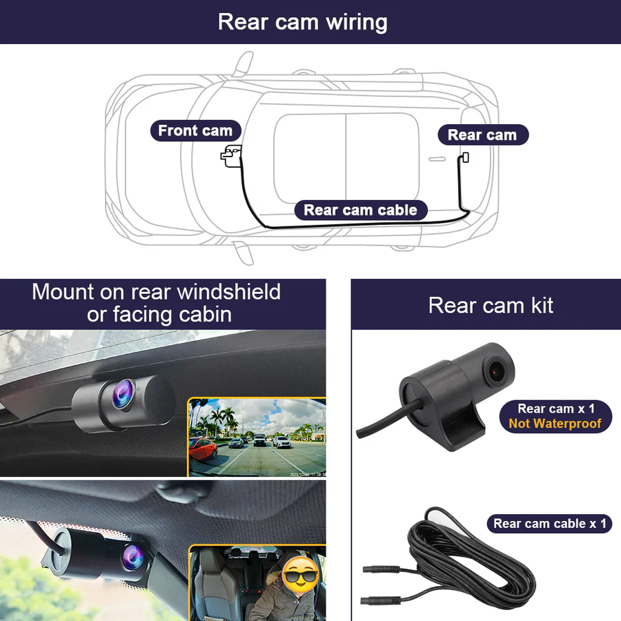 Integruojamas 2 kamerų vaizdo registratorius FITCAMX 4K pagal automobilio modelį - Image 5