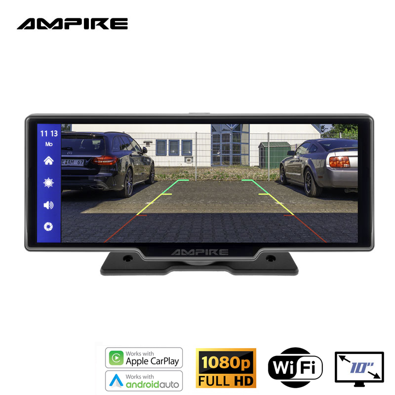 AMPIRE išmaniojo telefono monitorius 25,4 cm (10 colių) su dviguba AHD vaizdo kamera ir galinės vaizdo kamers funkcija CPM101 - Image 4