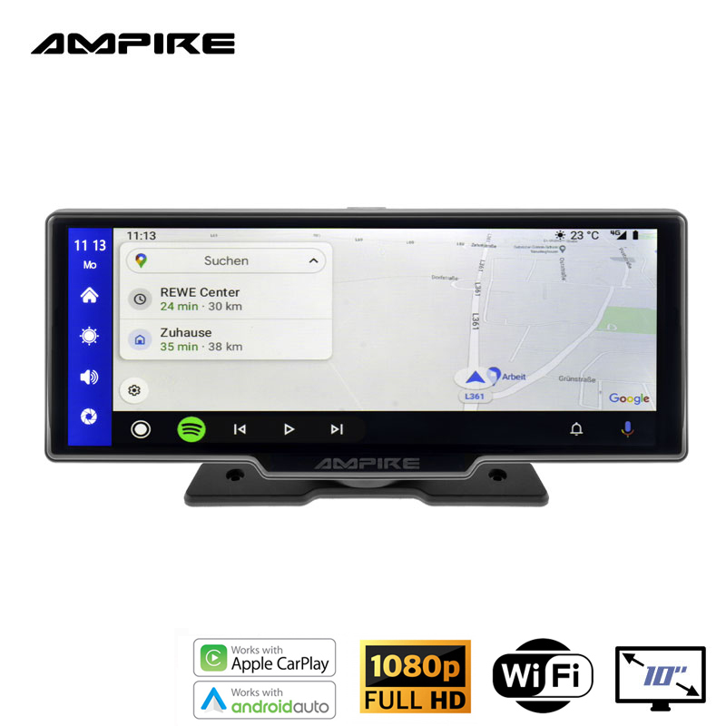 AMPIRE išmaniojo telefono monitorius 25,4 cm (10 colių) su dviguba AHD vaizdo kamera ir galinės vaizdo kamers funkcija CPM101 - Image 5