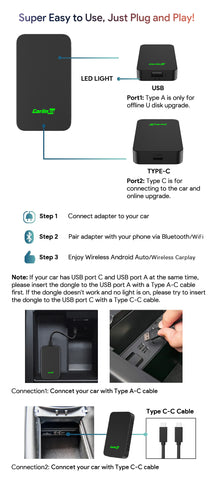 An image of the user-friendly interface of the Carlinkit 2air device, which makes it easy to use wireless CarPlay or Android Auto