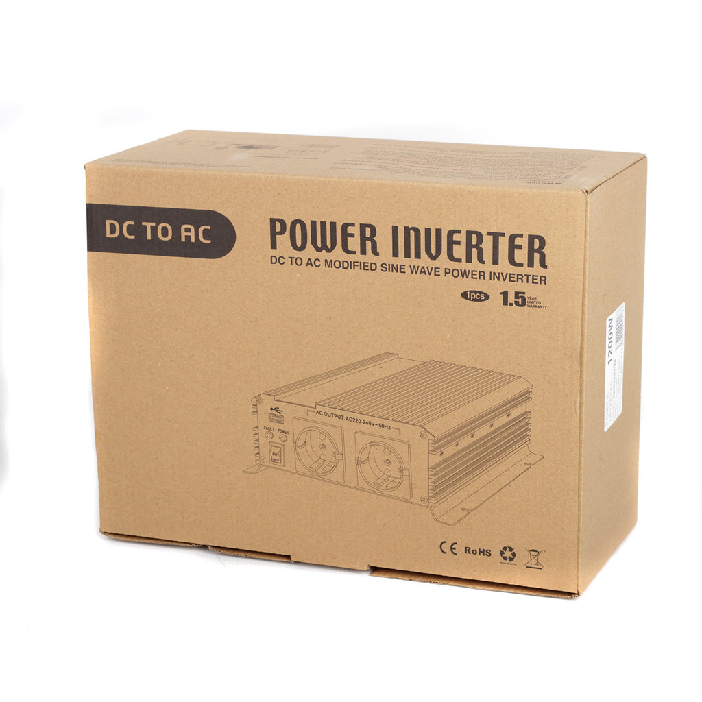 12Vdc/230Vac 1200W/2400W Įtampos keitiklis su modifikuotu sinusu CAR1200 - Image 5